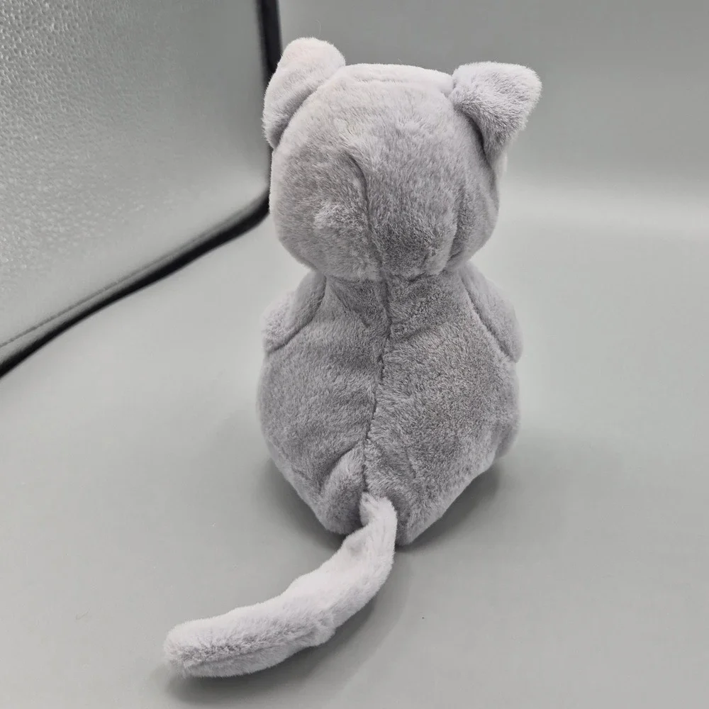 Ty Beanie Bellies Morgan the Grey Cat‎ Plush Stuffed Animal Glitter Eyes 6 Inch